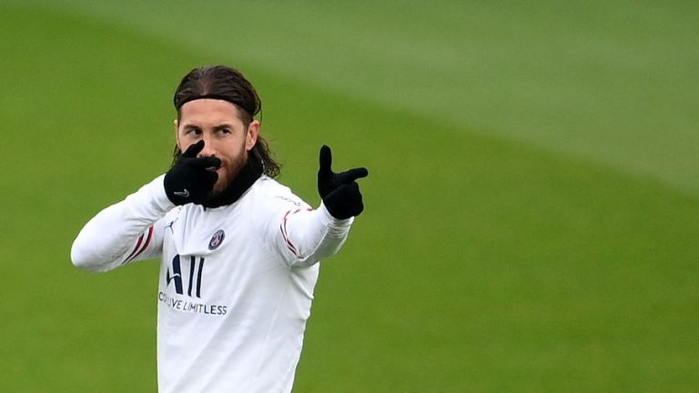 Sergio Ramos in PSG practice